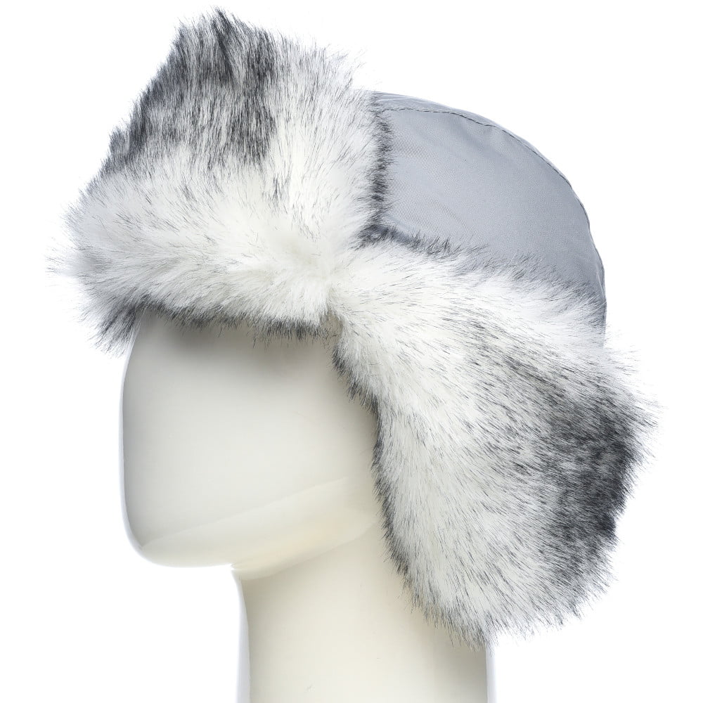 Шапка-ушанка зимняя с маской Huntsman Евро Волк Полярный, ткань Taslan, серый