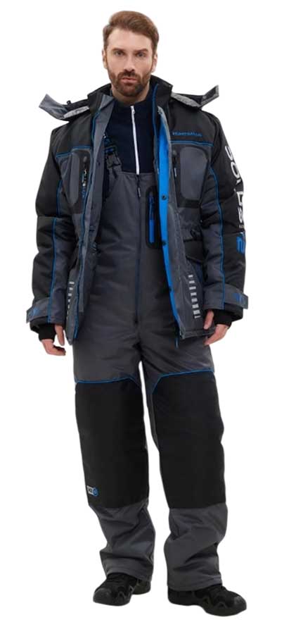 Костюм зимний Хантсмен Полюс Люкс V2 -45°С, серый/черный