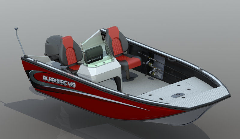 Лодка алюминиевая Альбакор 410 FISH с консолью