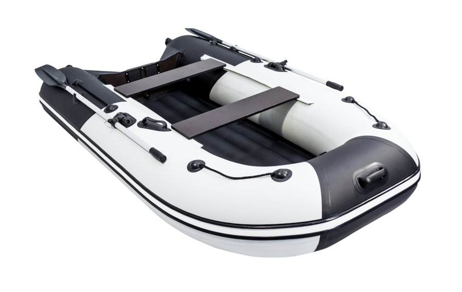 Надувная лодка Ривьера Компакт 2900 НДНД "Комби" светло-серый/черный