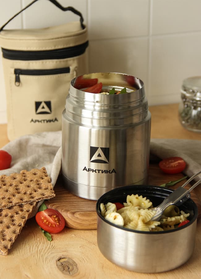Термос для еды Арктика 301-500А с широким горлом и чехлом, 0.5 л