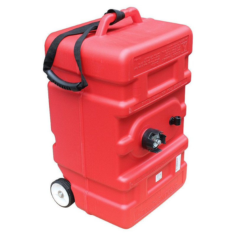 Бак топливный 45,6 л., с указателя уровня, колесами и стропой, 63х35х36 см.