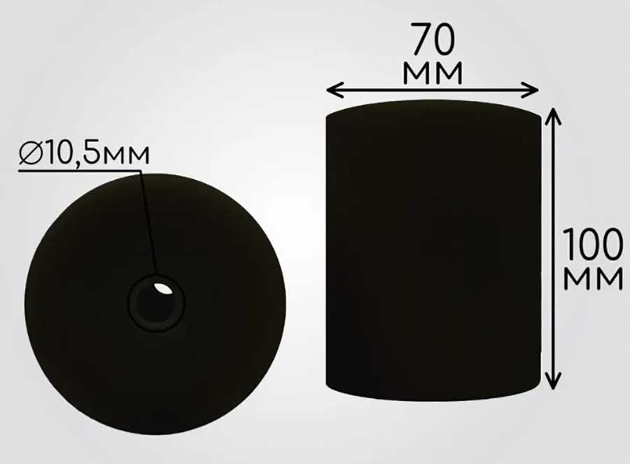 Ролики капролоновые Ø 70х100 мм на ложементы лодочного прицепа, 2 шт.