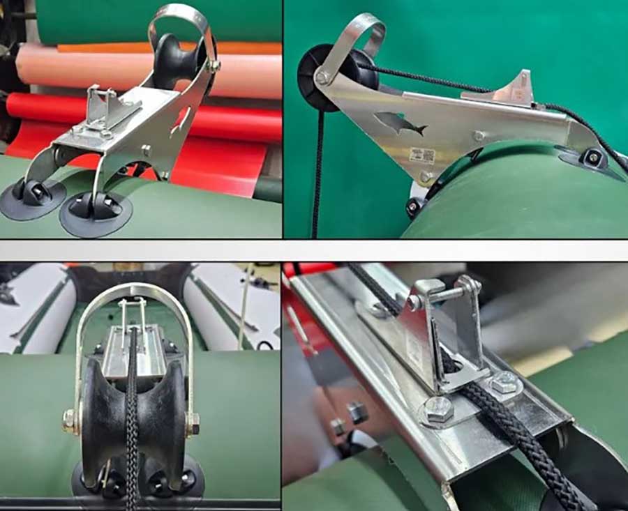 Роульс для якоря с роликом Ø 100 мм и стопором фала для лодки ПВХ 