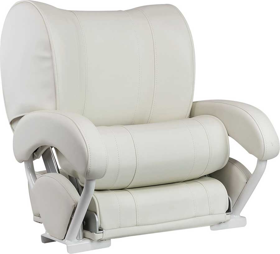 Кресло Marine Rocket мягкое виниловое с перекидной спинкой и болстером, белый