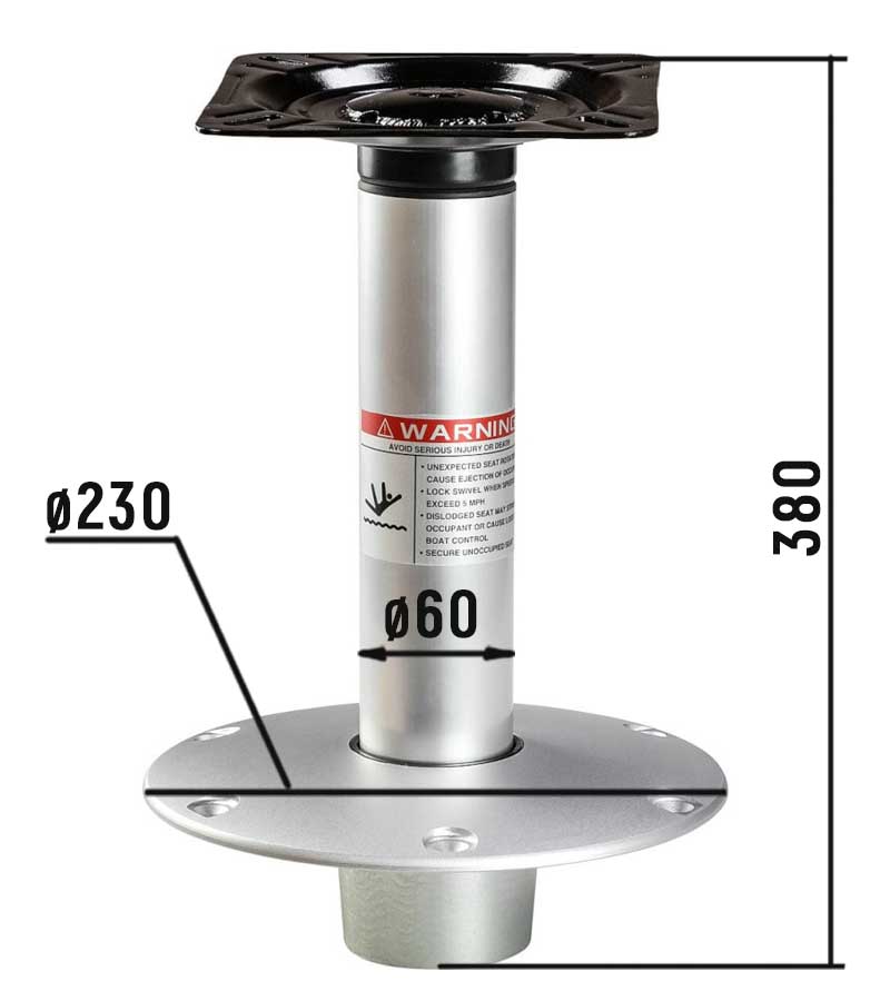 Стойка демонтируемая для сиденья Marine Rocket, 38 см. (d-60 мм., D-230 мм.)