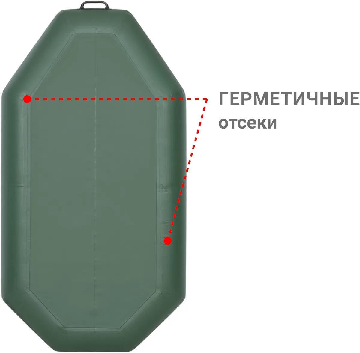 Надувная лодка ПВХ Фрегат М-1 Оптима Лайт (гребки), зеленый