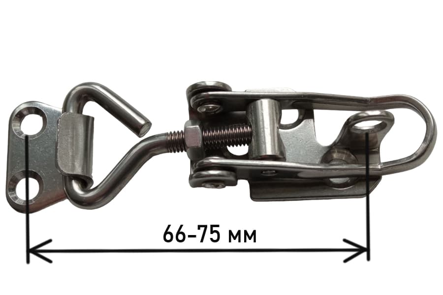 Защелка иллюминатора с эксцентриком, 66-75х26 мм.