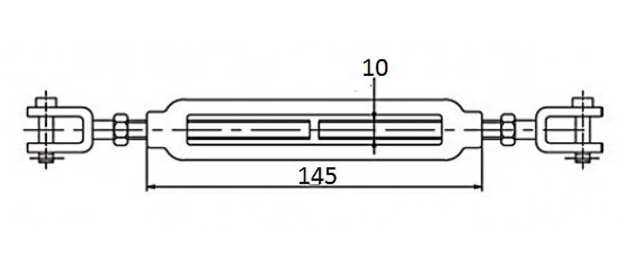 Талреп со стопорным болтом М6, нержавеющая сталь
