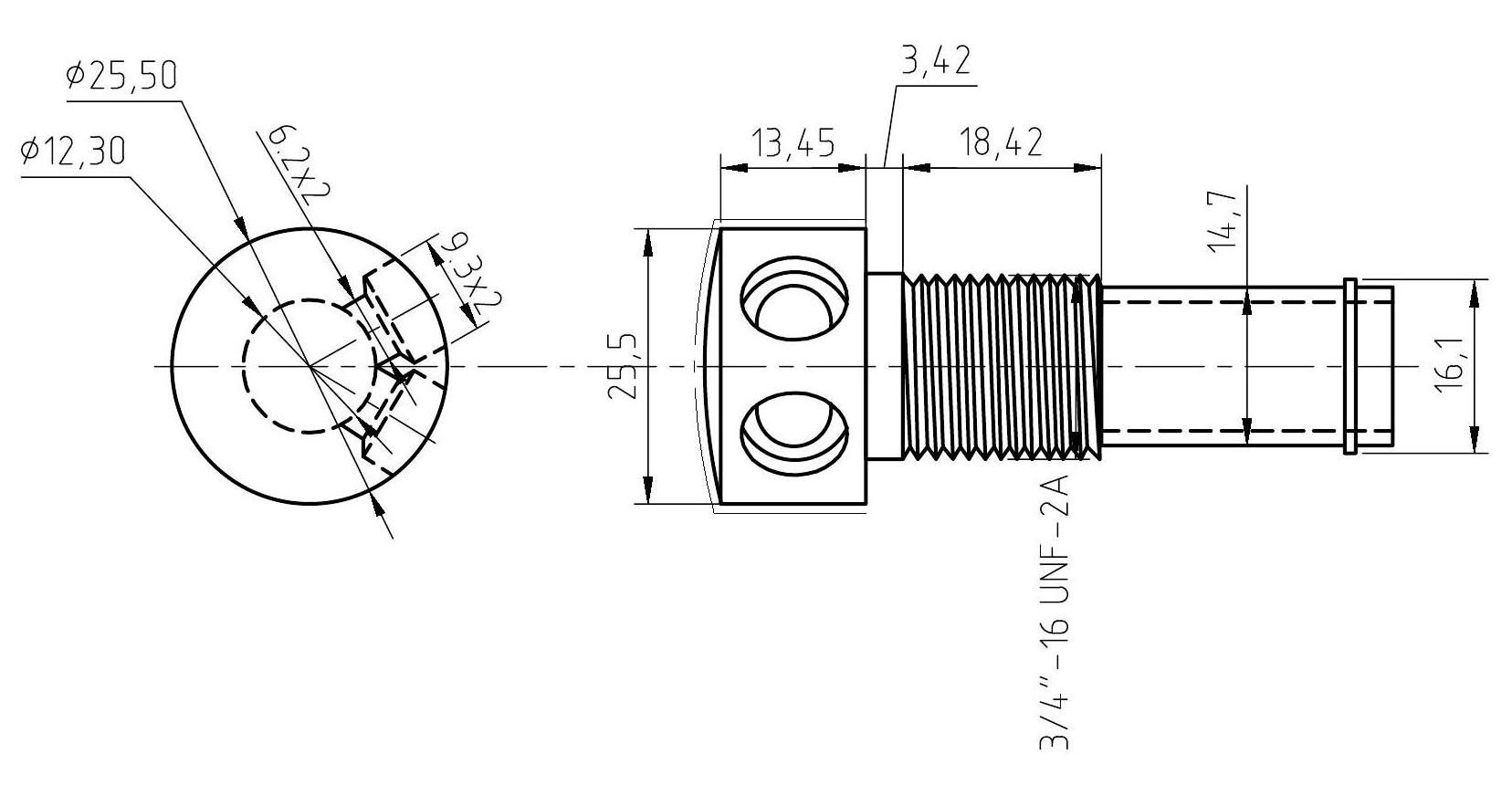 Головка вентиляционная топливного бака 9/16" (14 мм.).