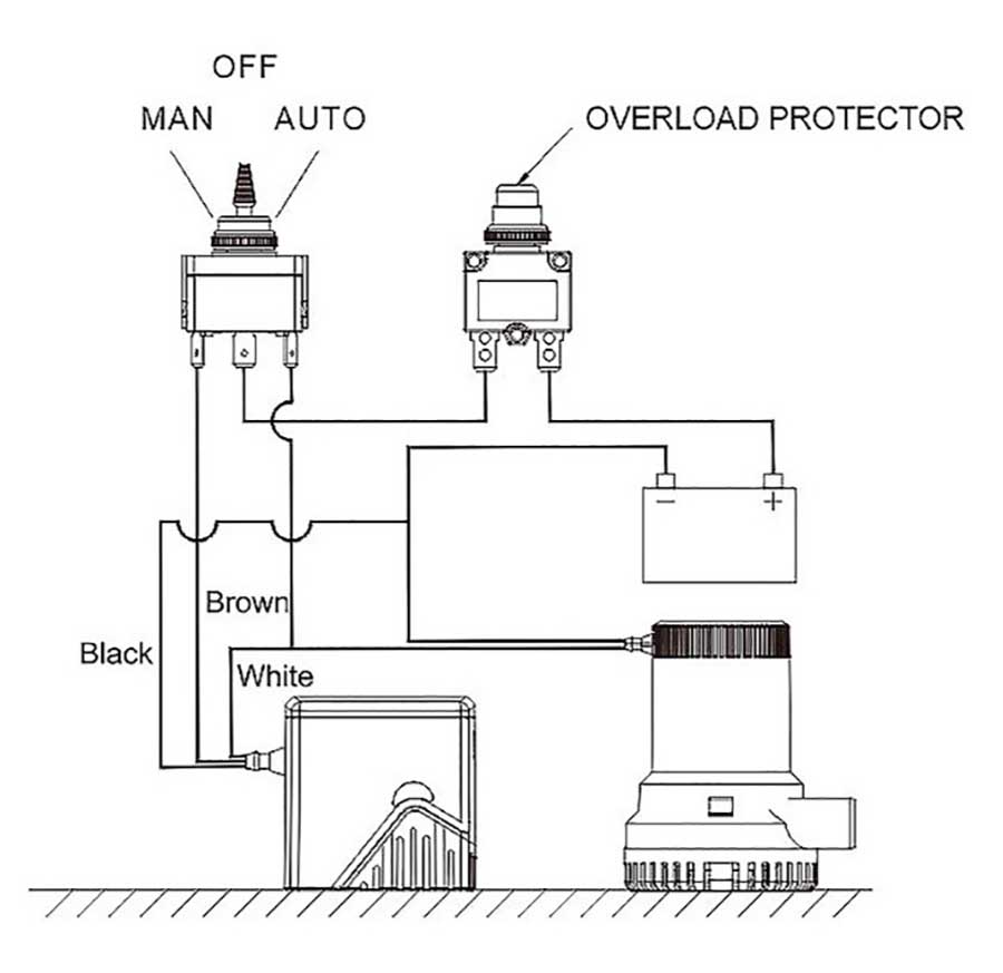 Поплавковый выключатель SeaFlo для трюмных помп, 25 А