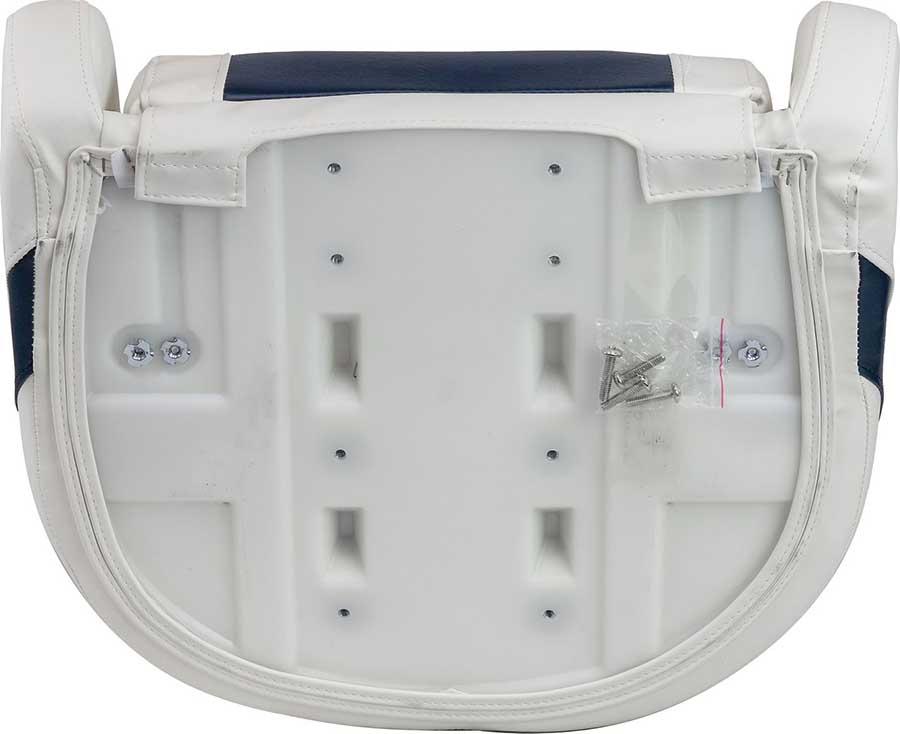 Кресло Delux Sport Flip Up мягкое виниловое с болстером, белый/синий