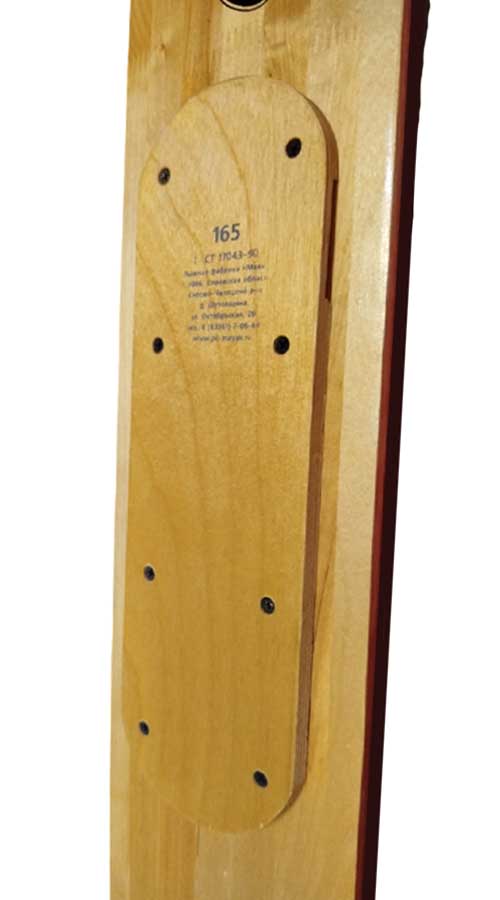 Лыжи охотничьи Охотник дерево-пластик 165х15 см + накладки (уцененные) 1 шт.