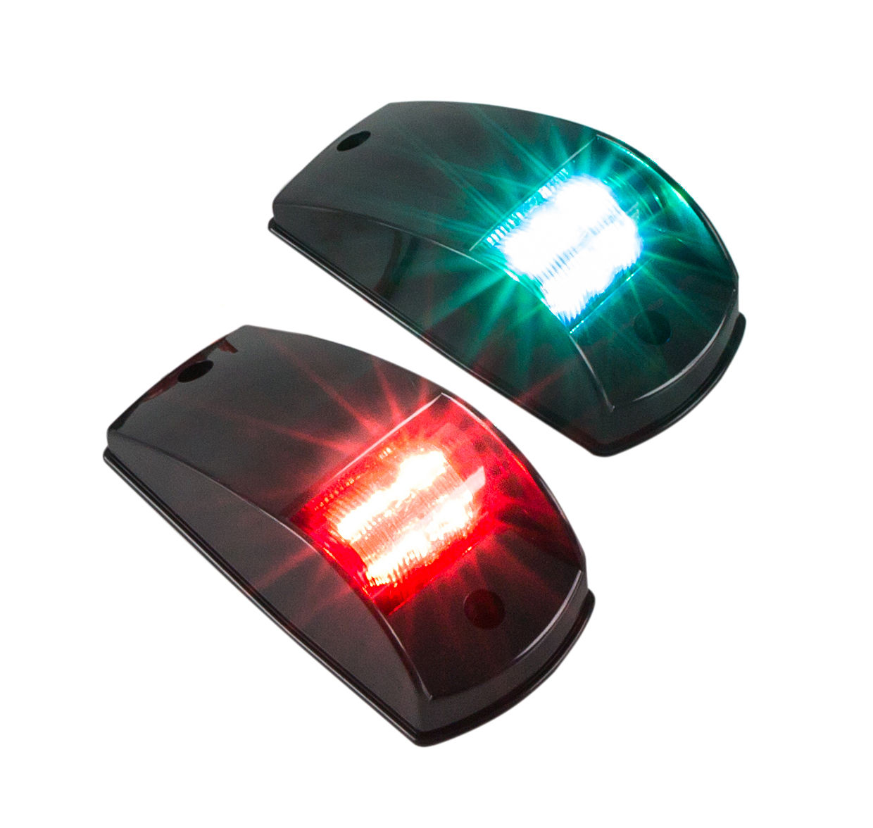 Огни ходовые комплект (красный, зеленый) LED, черн. корпус