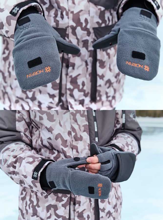 Перчатки-варежки Norfin (Норфин) HELIUM DG с открытыми пальцами