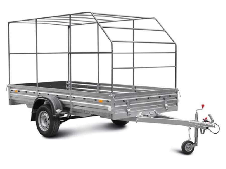 Тент с каркасом 251415 С (высокий, со скосом 45°, H=1500/1700 мм) для бортовых прицепов МЗСА 817704.022 / 024