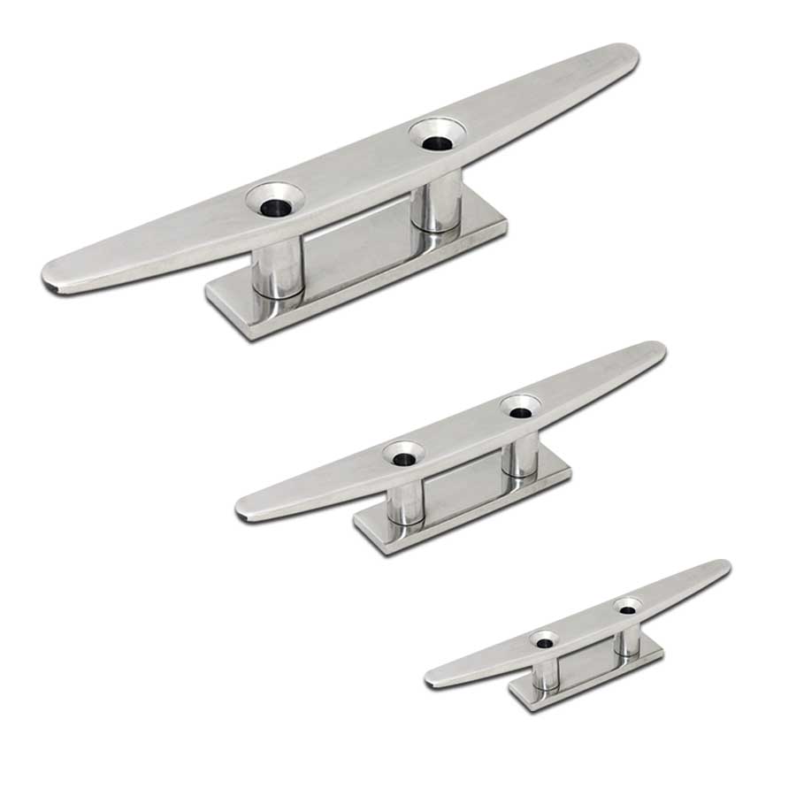 Утка швартовая серповидная "Мореман" 150 мм, сквозной крепеж, нерж. сталь