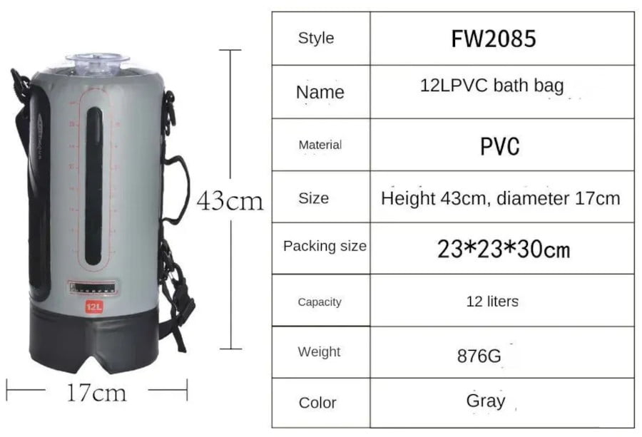 Портативный душ AfishTour Shower Bag FW2078 (12 л.)