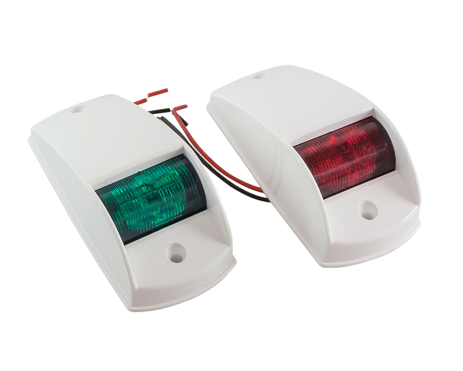 Огни ходовые комплект (красный, зеленый) LED, бел. корпус