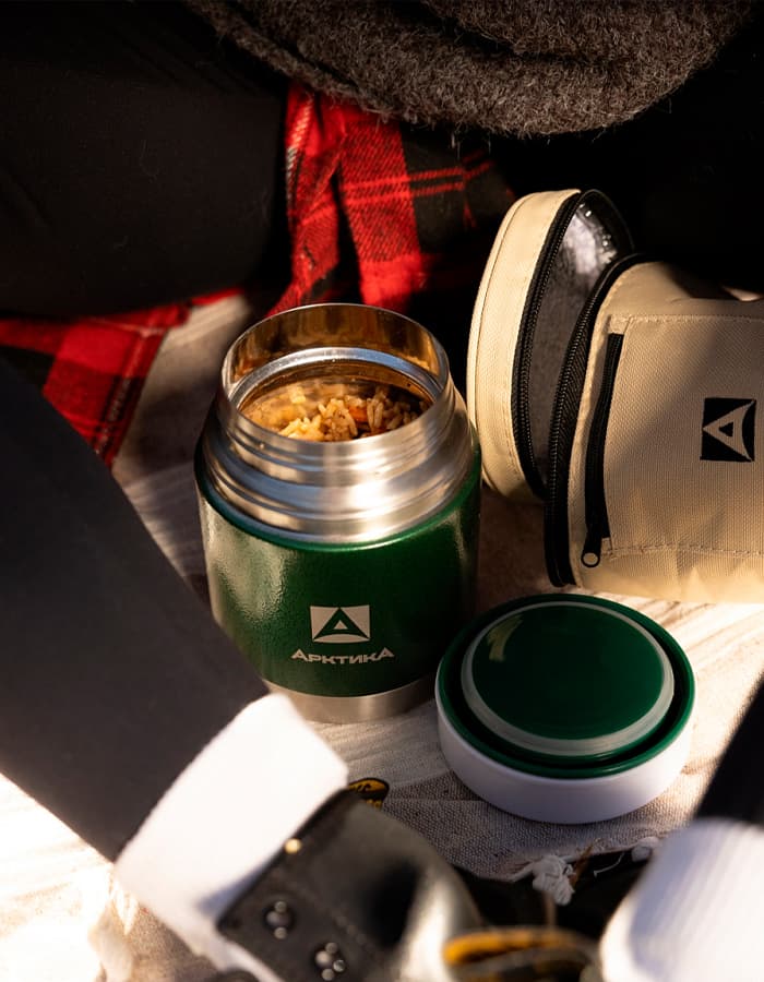 Термос для еды Арктика 306-600А с широким горлом и чехлом, 0.6 л