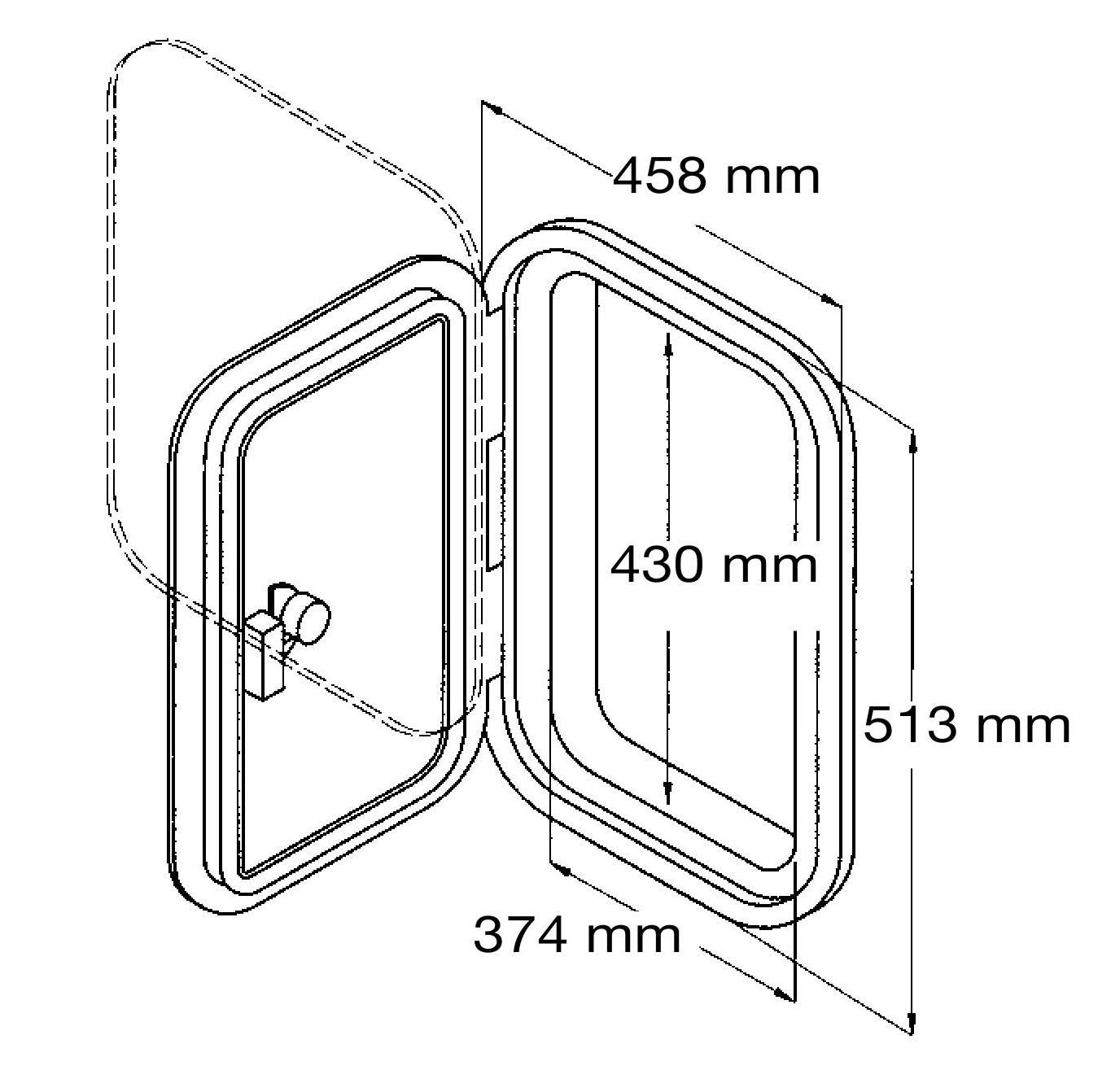 Люк смотровой 513х458 мм., серый