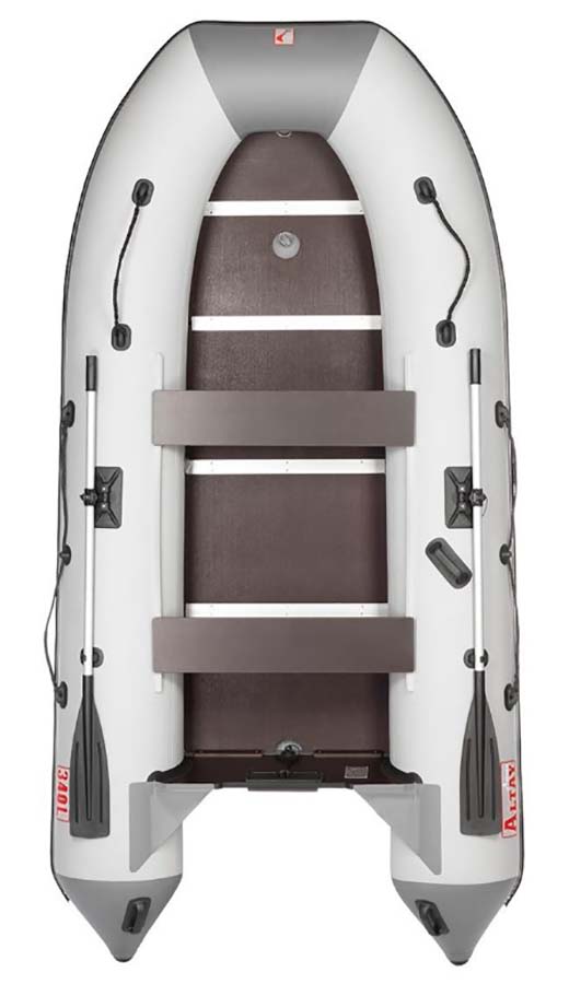 Надувная лодка ПВХ Алтай 340 L, пайол, белый/серый