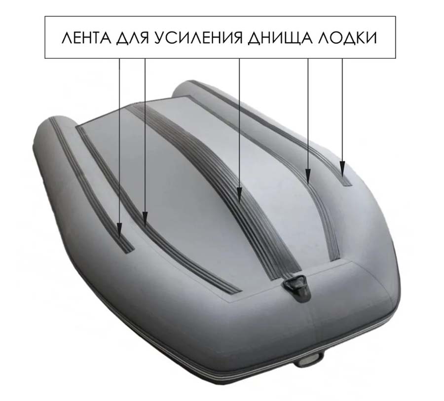 Защитная лента Skipper 200 мм для лодок ПВХ, черный, h 1-3 мм