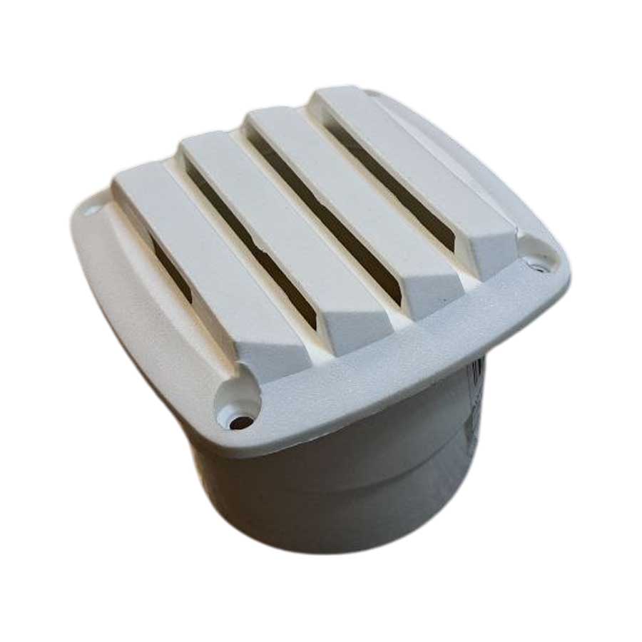 Решетка воздухозаборника 86x86 мм. с патрубком, белая