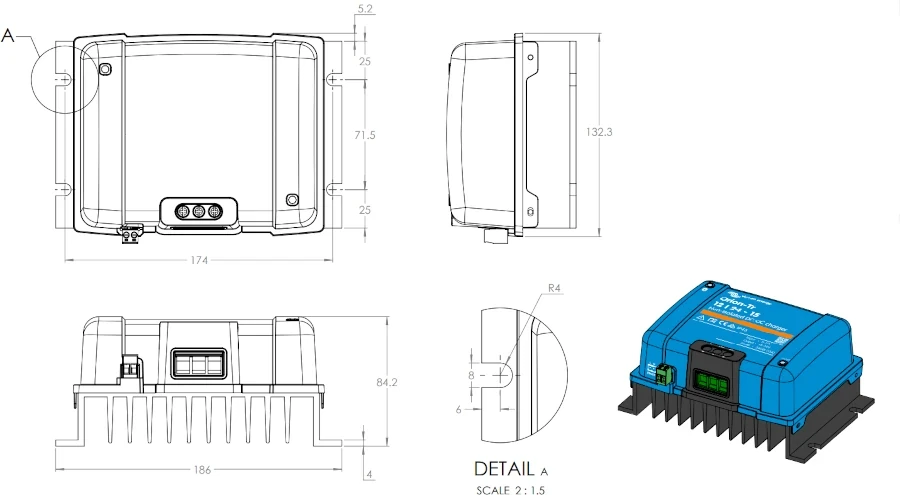 Зарядное устройство Orion-Tr DC-DC Charger Non-Isolated 12/24-15, 12/24 В, 15 А