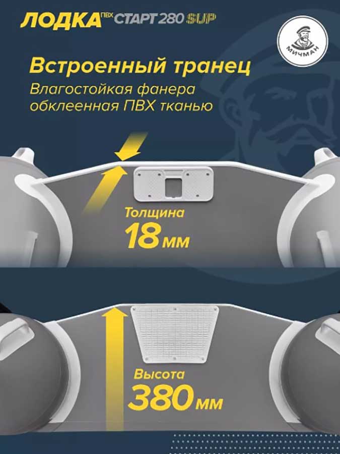 Надувная лодка ПВХ Мичман Старт SUP 280 (дно AirDeck)