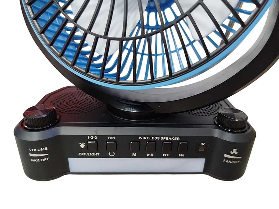 Многофункциональная радиоколонка FP-355-S с солнечной панелью, вентилятором, FM/USB/TF/BT и LED-подсветкой