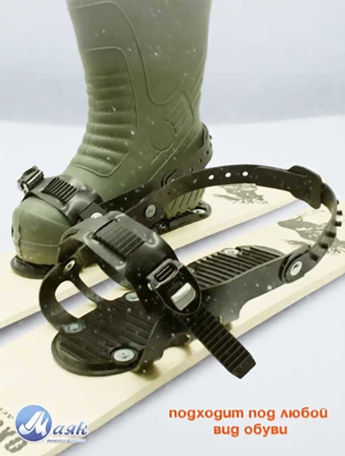 Лыжи охотничьи Охотник деревянные 175х15 см с креплением Вятка (Маяк)