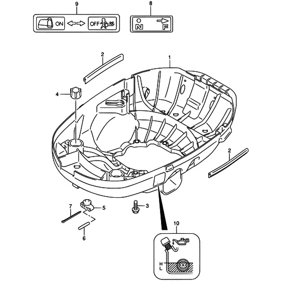 Нижняя часть корпуса (крышка) Suzuki