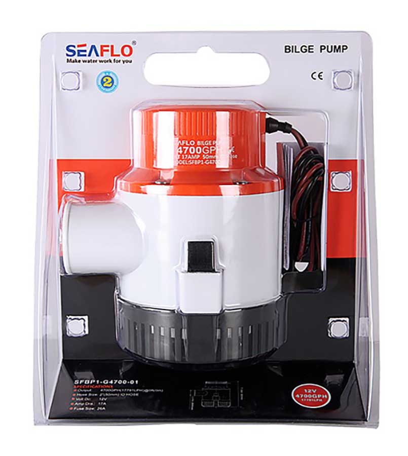 Помпа осушительная SeaFlo 4700 GPH (296 л/мин), 24 В, SFBP2-G4700-01