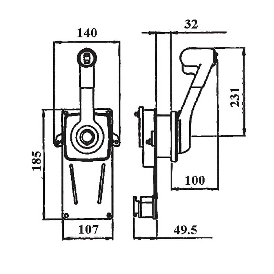 Контроллер Ultraflex B184 газ/реверс вертикальный с тримом и фиксатором холостого хода