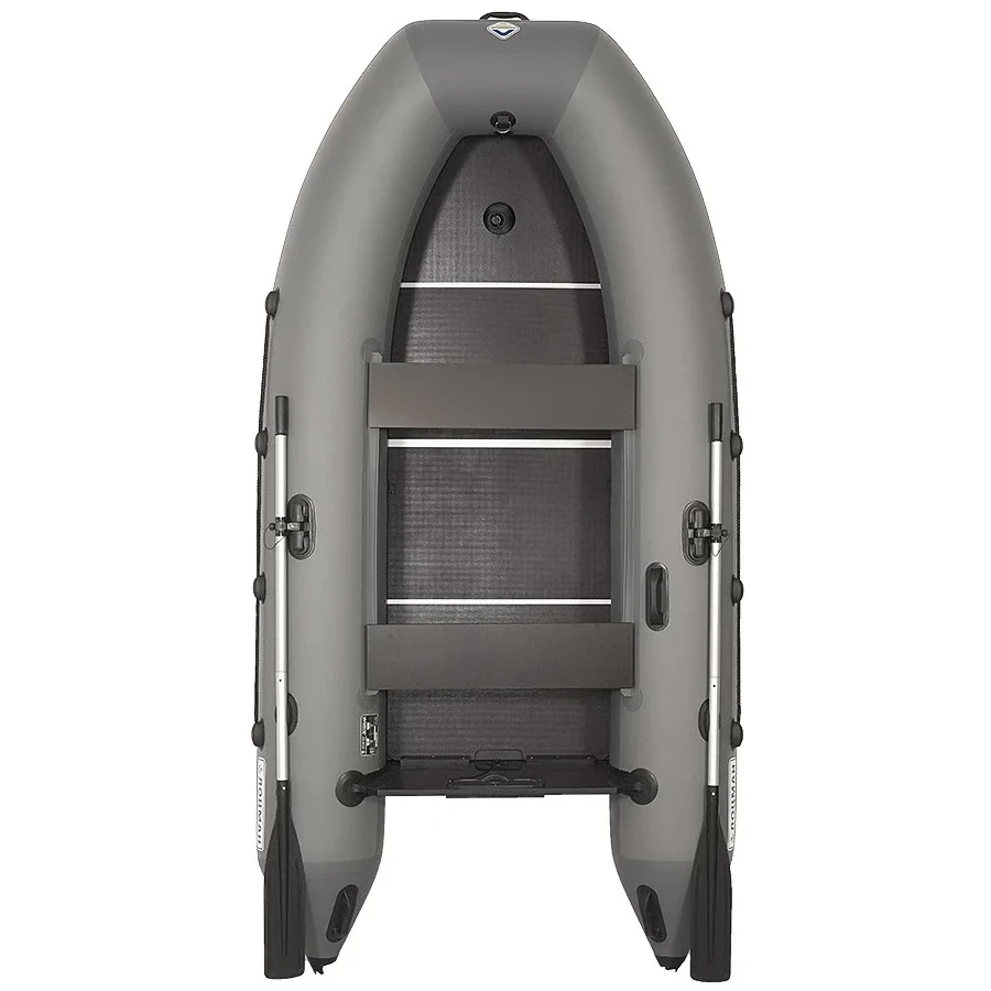 Надувная лодка ПВХ Лоцман 300 ЖС (жесткая слань), серый/темно-серый