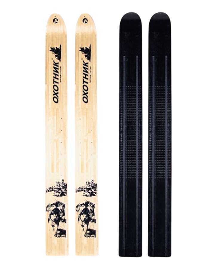Лыжи охотничьи дерево-пластик 165х15 см с креплением Вятка (Маяк)