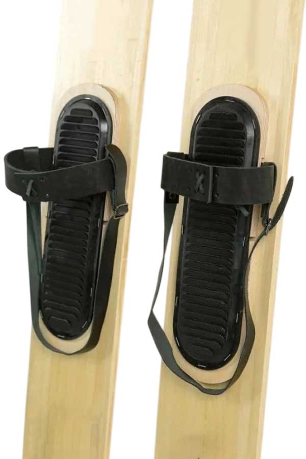 Лыжи охотничьи Тайга дерево-пластик 165х15 см с кожаным креплением 3в1 (Маяк)