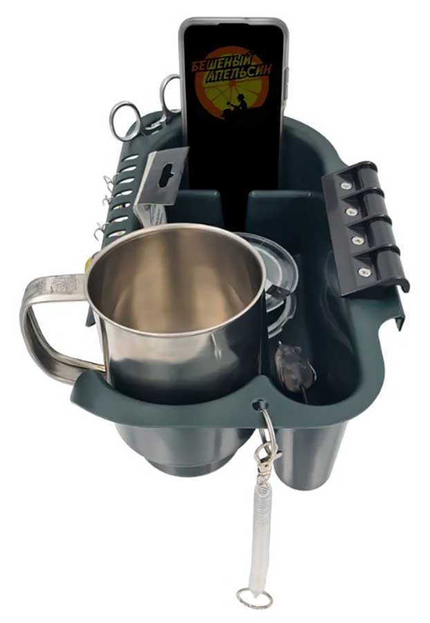 Органайзер для лодки ПВХ с креплением на ликтрос, зеленый