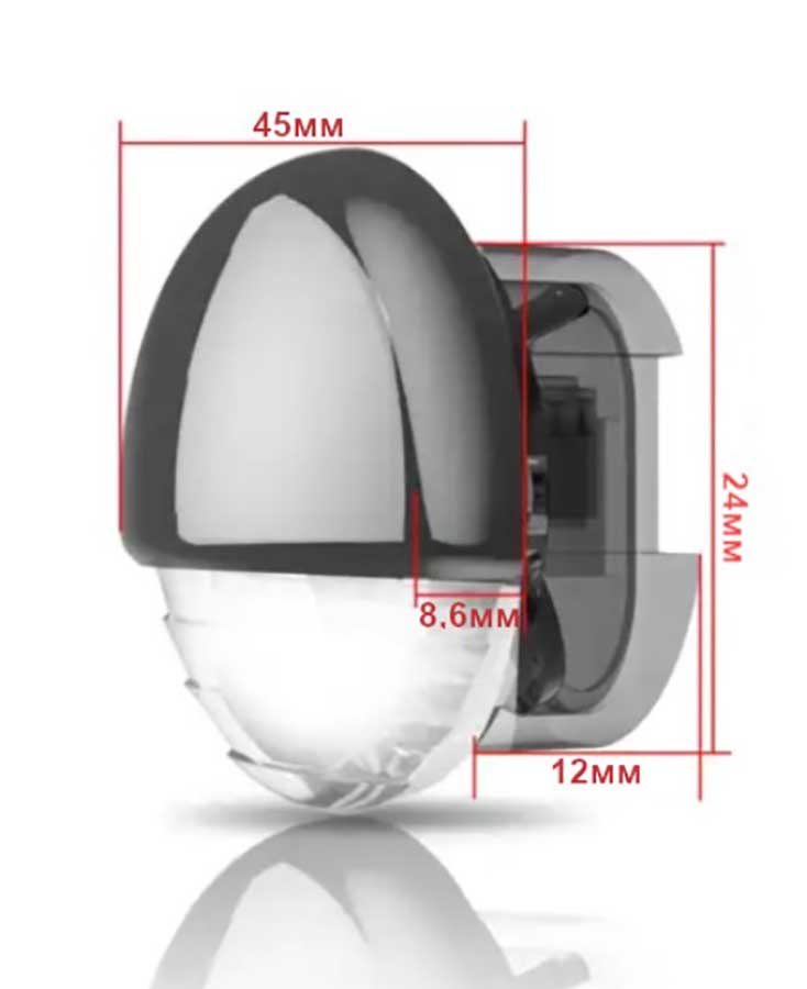 Светодиодный светильник для подсветки палуб и трапов, 0.2Вт, 12В, IP67, синий свет