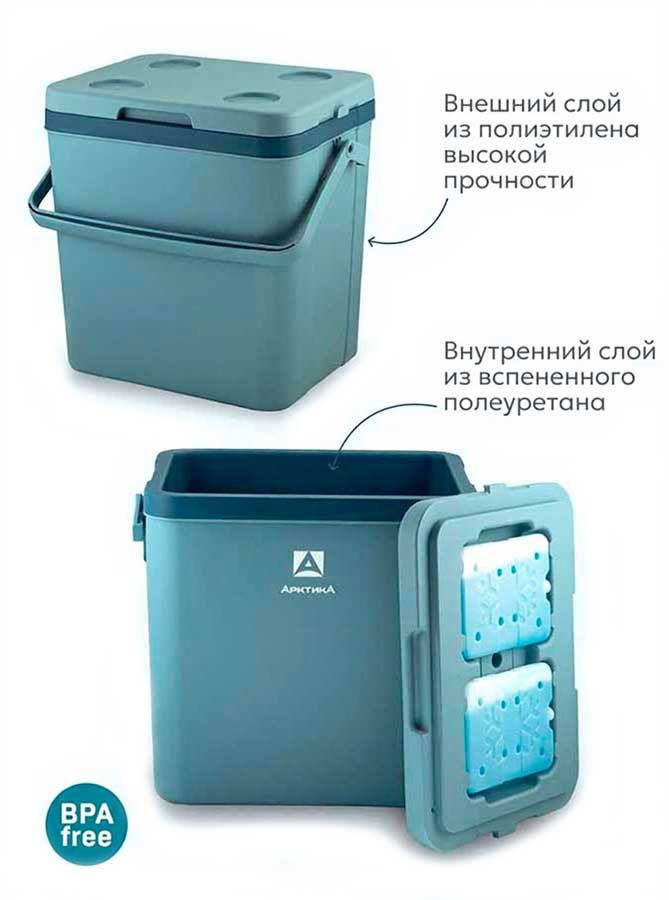 Изотермический контейнер Арктика 2200-26, 26 л, синий