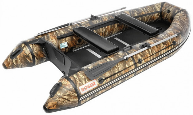 Надувная лодка ПВХ Роджер Хантер Киль 3500 (МАЛОкилевая), лес