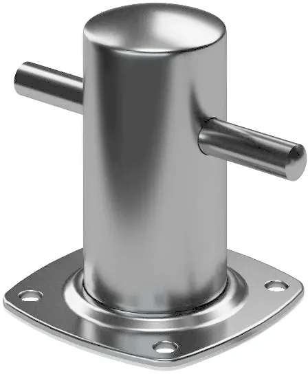 Кнехт одинарный Ø 63 мм. с основанием, нержавеющая сталь
