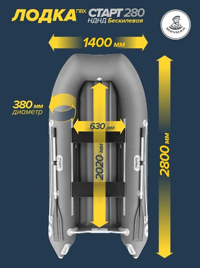 Надувная лодка ПВХ Мичман Старт 280 НДНД