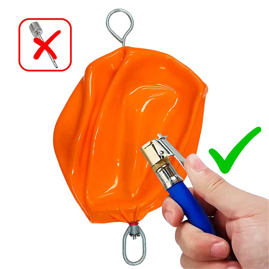 Буй надувной с вертлюгом и рымом Majoni 750х400 мм, оранжевый