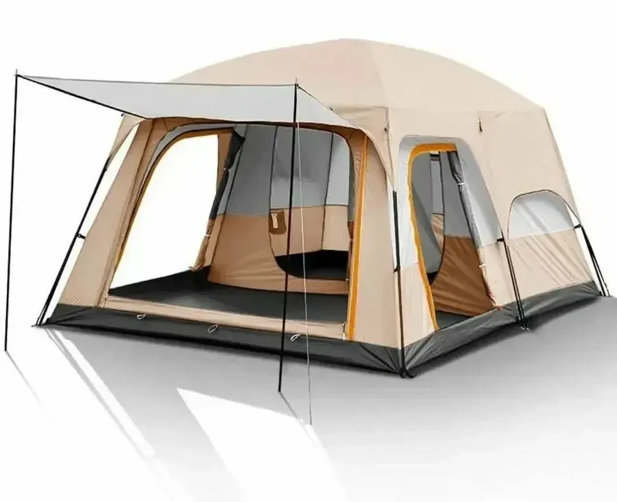 Палатка шатер с тамбуром Coolwalk CW 096, 316х210х175 см. (бежевый)