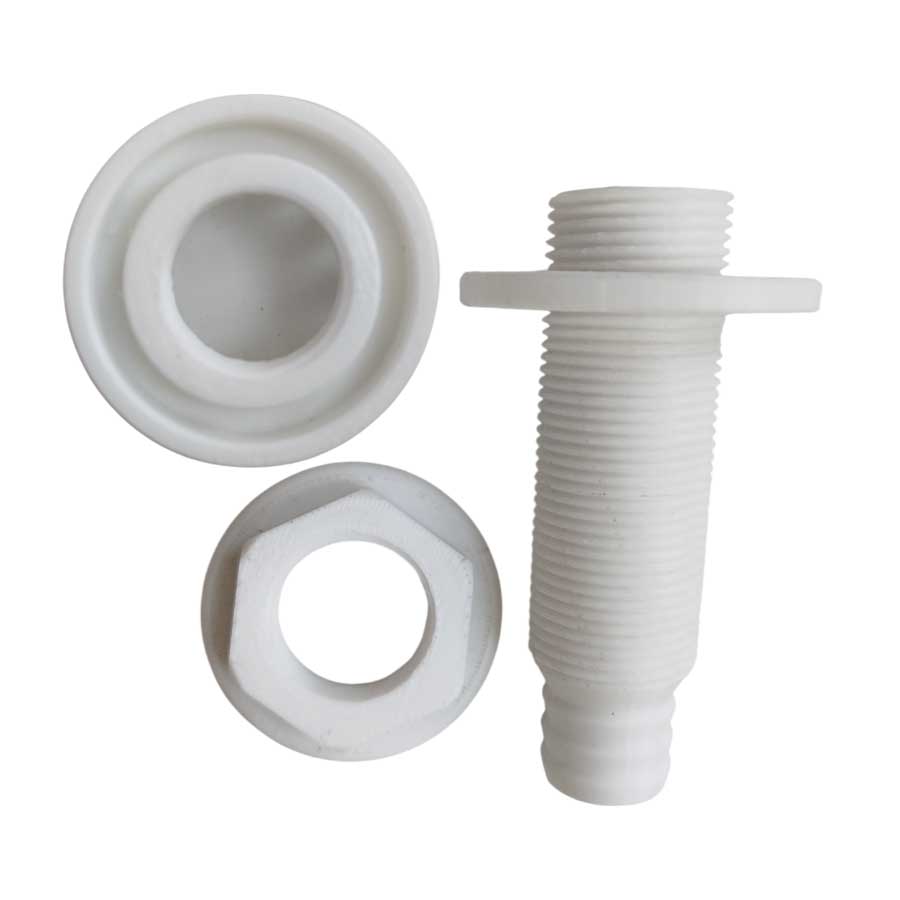 Штуцер забортной воды с фильтром, под шланг Ø19 мм, пластик