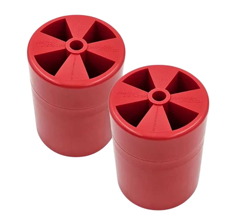 Ролики пластиковые Ø 75х105 мм на ложементы лодочного прицепа, 2 шт., красные