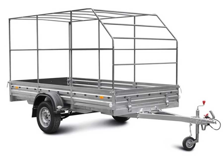 Тент с каркасом 271415 С (высокий, со скосом 45°, H=1500/1700 мм) для бортовых прицепов МЗСА 817705 / 817733