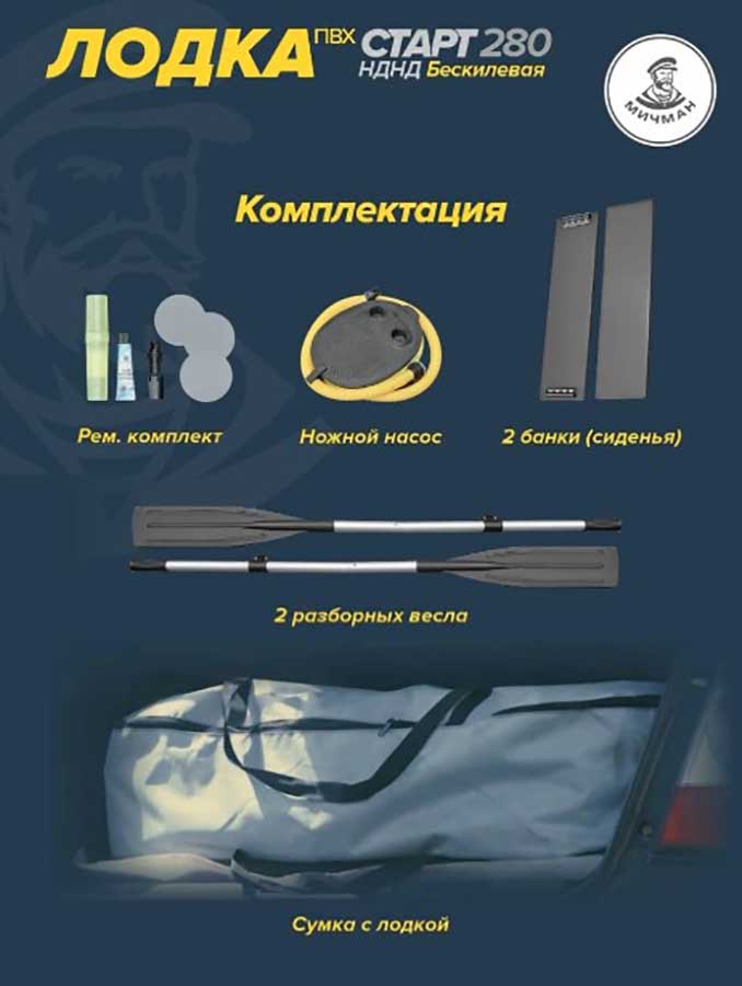 Надувная лодка ПВХ Мичман Старт 280 НДНД